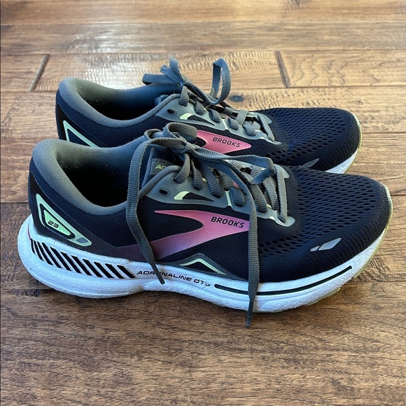 Brooks Shoes - Brooks Adrenaline GTS 23 Cushioned Road Running Shoes Black Gunmetal Size 7.5